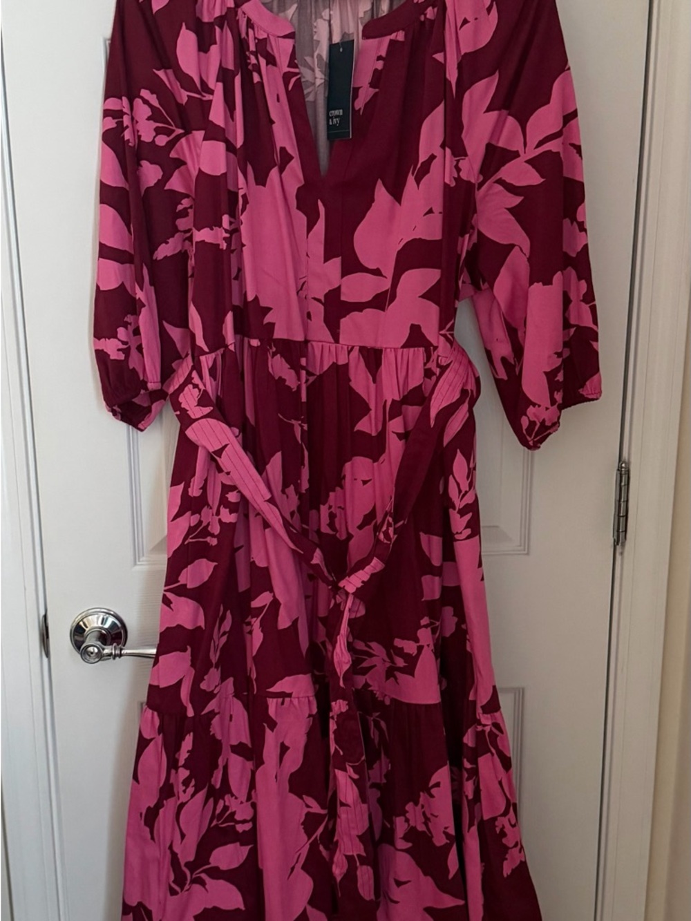 NWT Pink Floral Midi Dress